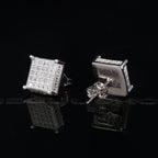 Gold-Plated CZ Copper  Square Stud Earring