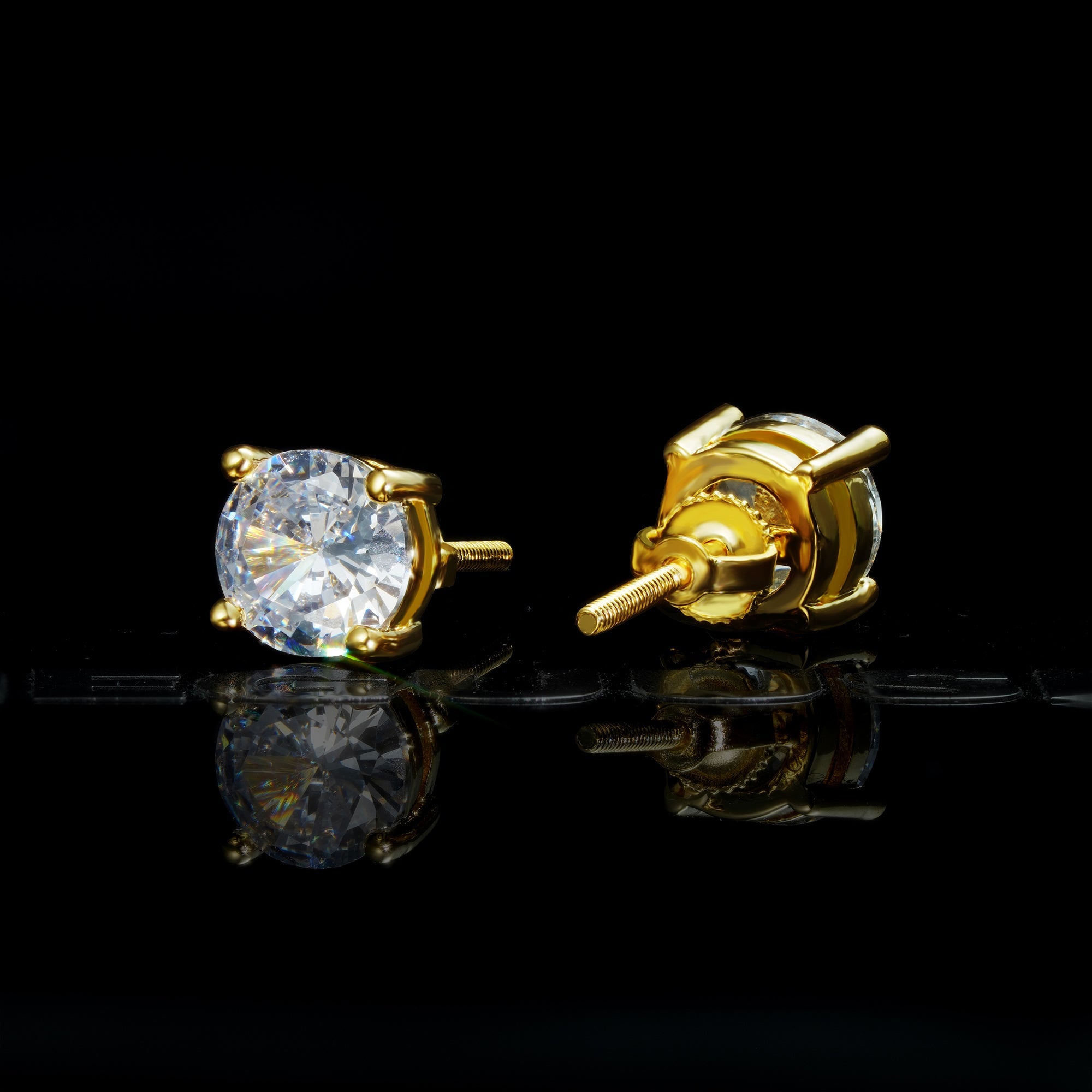 Official Limited Gold-Plated Micro-inlay CZ  Thread Earring