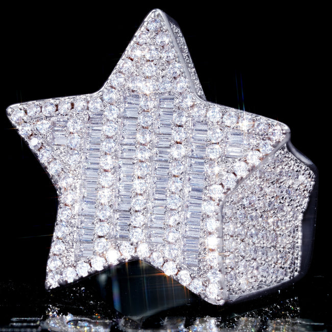 18K Gold-Plated Micro-inlay AAA CZ Pentagram Ring Main Image