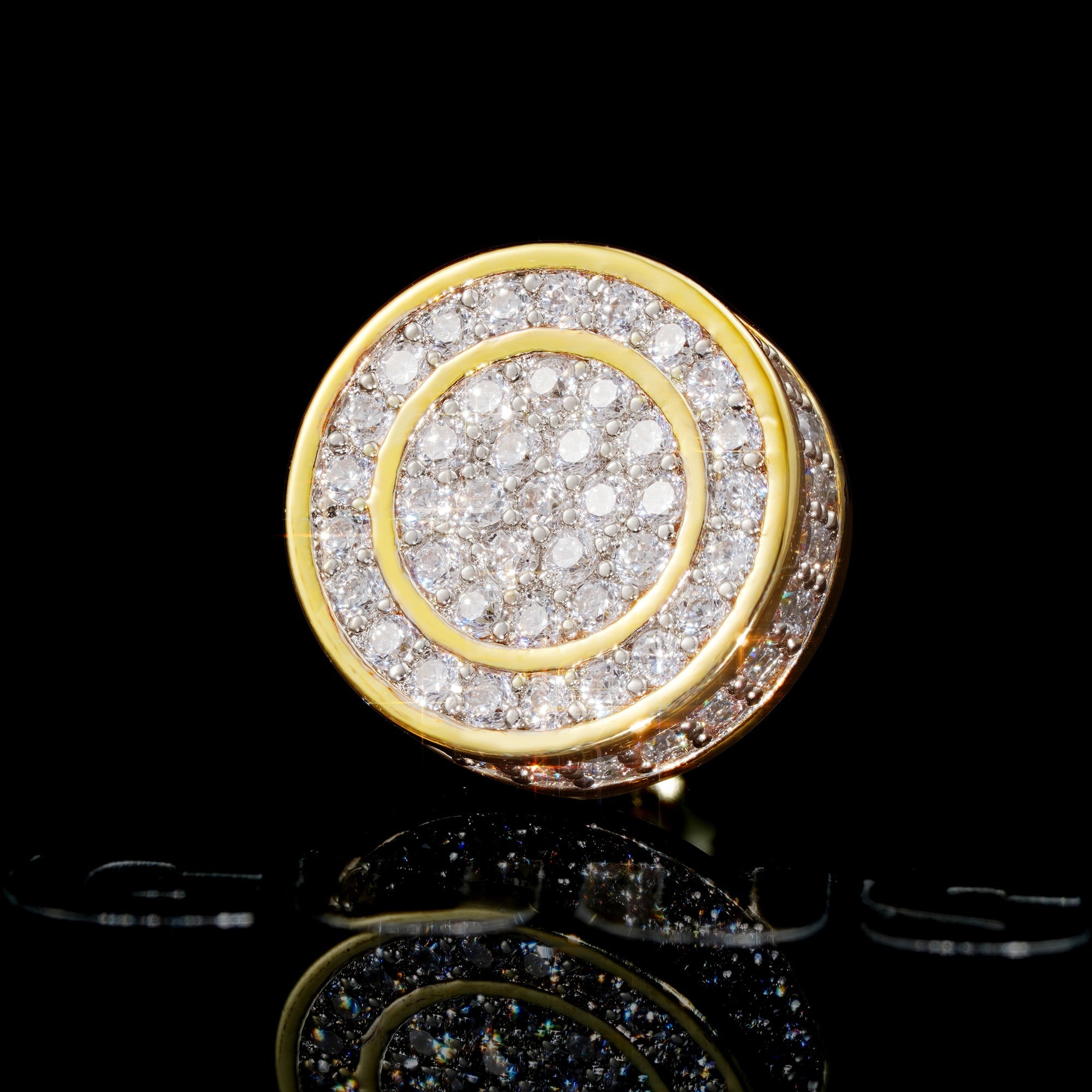 Cubic Zirconia #Cylindrical# Hip-hop Stud Earrings