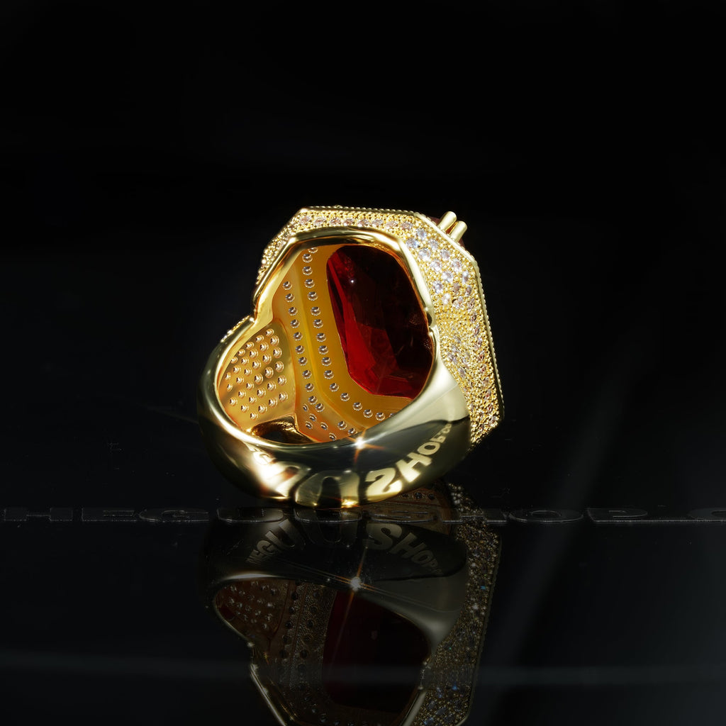 UPDATED 2019 18K Gold-Plated Micro-inlay Gem AAA CZ  Ring