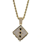Two-tone CZ Black And White  Dice Pendant Jewelry