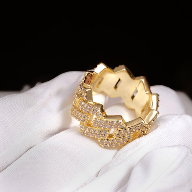14MM Iced Prong Cuban Ring Main Image