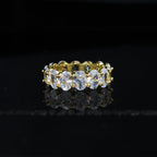 5mm  18K Yellow Gold-Plated Iced AAA CZ Love Hip Hop Ring