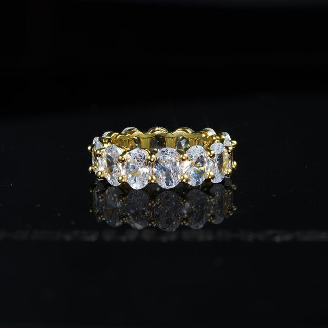 5mm  18K Yellow Gold-Plated Iced AAA CZ Love Hip Hop Ring Main Image