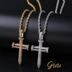 18K Gold-Plated AAA CZ Cross Pendant