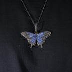 18K Gold-Plated Micro-inlay AAA CZ Butterfly Pendant Necklace