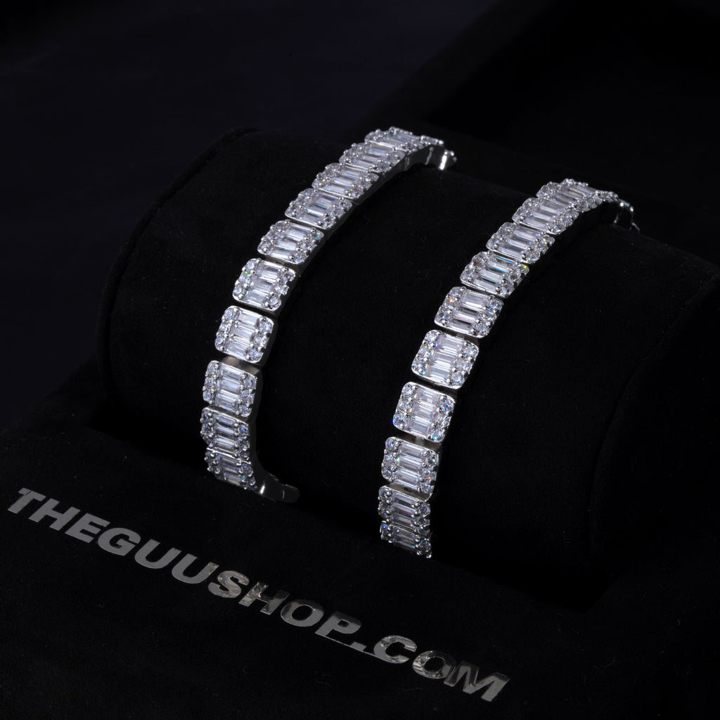 8mm Iced Square Baguette Tennis Bracelet