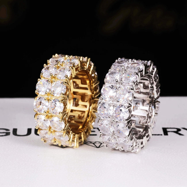 Micro-inlay CZ Double Row Ring Hover Image