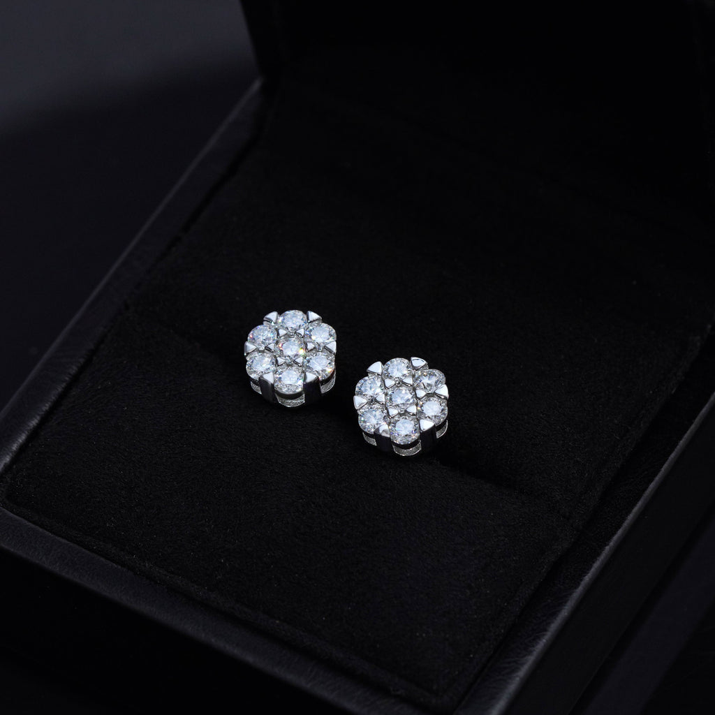 Cluster VVS Moissanite Earring .925 Sterling Silver