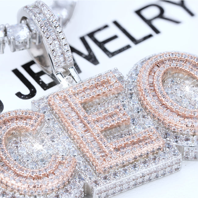 CEO Two Layer Baguette Iced Necklace Main Image
