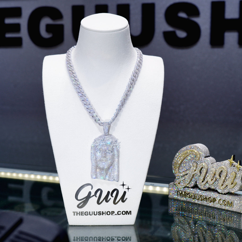 Large Size Jesus Pave Iced Necklace