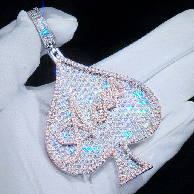 ACE Spade Baguette Iced Necklace Hover Image