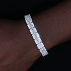 925S & VVS Moissanite 8MM Bageutte Bracelet