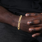 Iced 10mm Gold-Plated Miami Zircon #Iron Lock# Hip Hop Bracelet