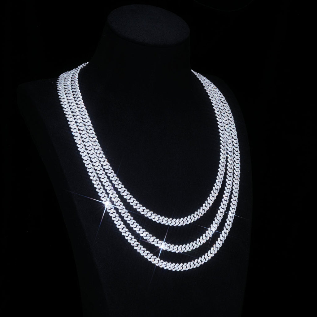 VVS Moissanite 6.5MM Prong Cuban Link Chain