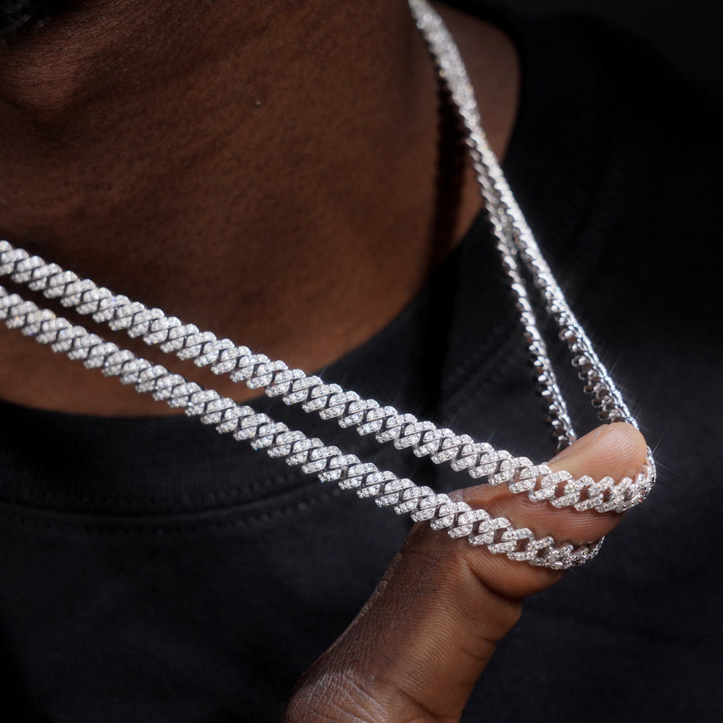 VVS Moissanite 6.5MM Prong Cuban Link Chain