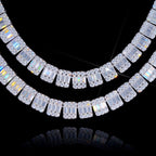 925S & VVS Moissanite 8MM Baguette Link Chain
