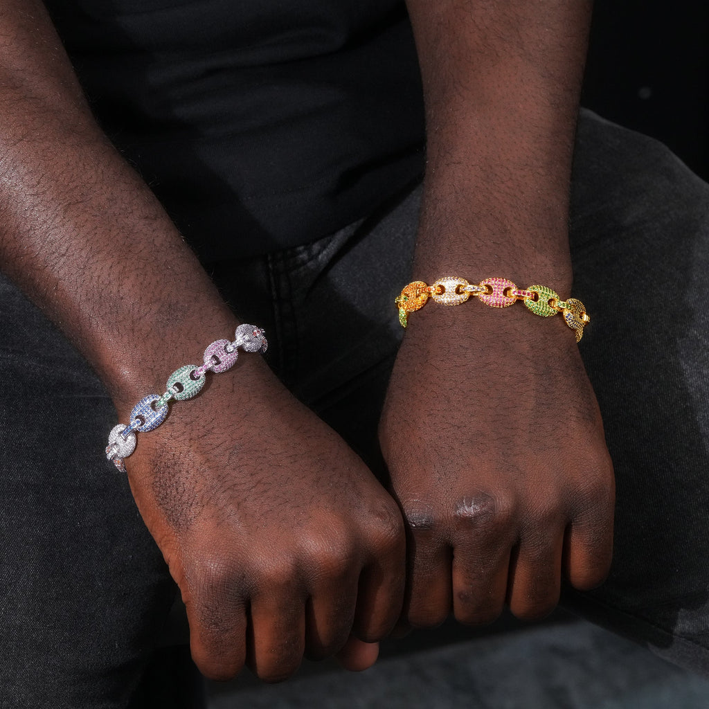 Iced 12mm  Explosion Color  CZ   Bracelet BlingBling