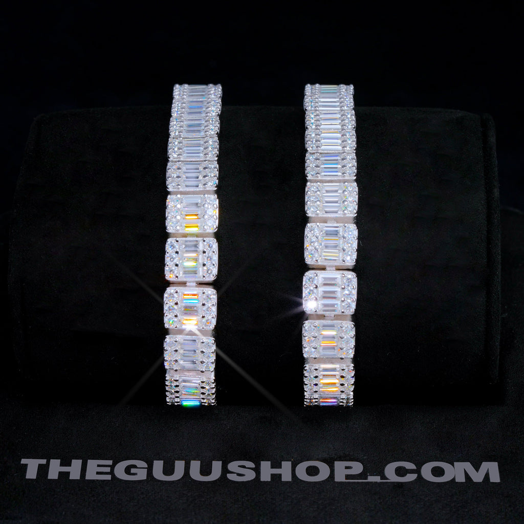 925S & VVS Moissanite 8MM Bageutte Bracelet