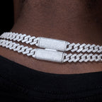 925S & VVS Moissanite 8MM Two Row Prong Cuban Link Chain