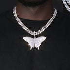18K Gold-Plated Micro-inlay AAA CZ Butterfly Pendant Necklace