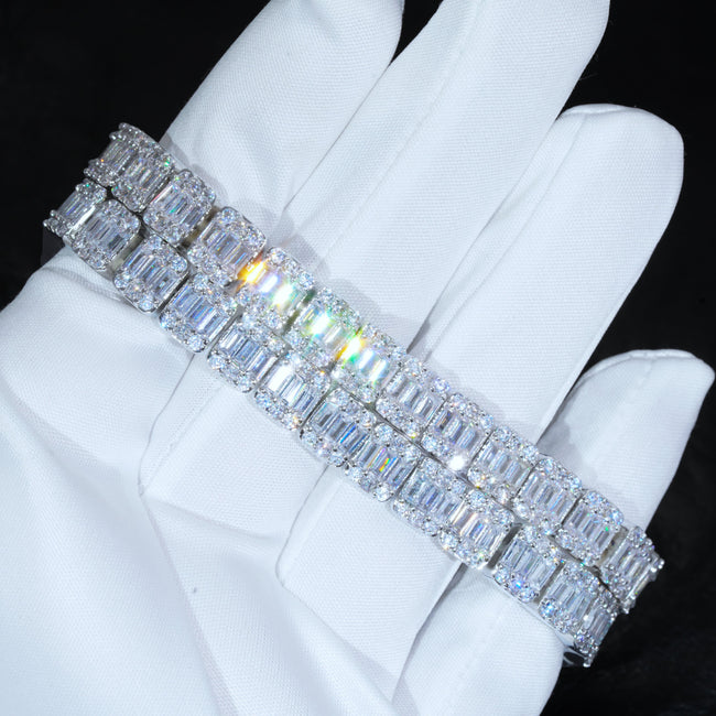 8mm Iced Square Baguette Tennis Bracelet Hover Image