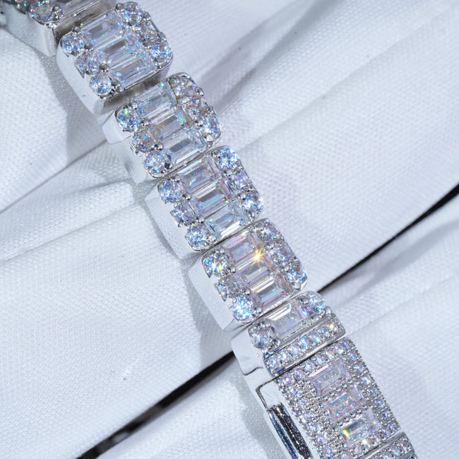 8mm Iced Square Baguette Tennis Bracelet Main Image