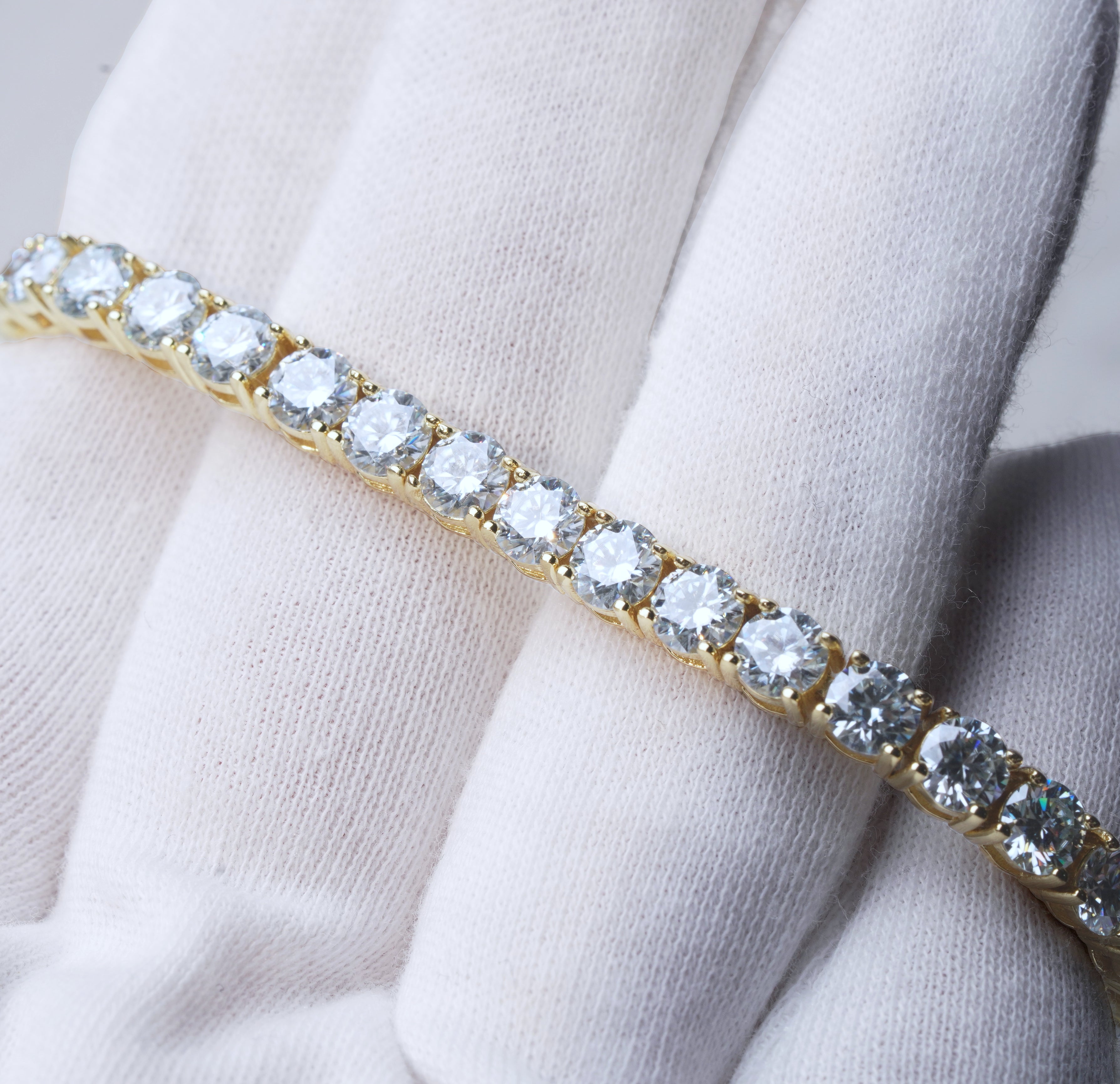 4MM 925S & VVS Moissanite Tennis Bracelet 18K Gold