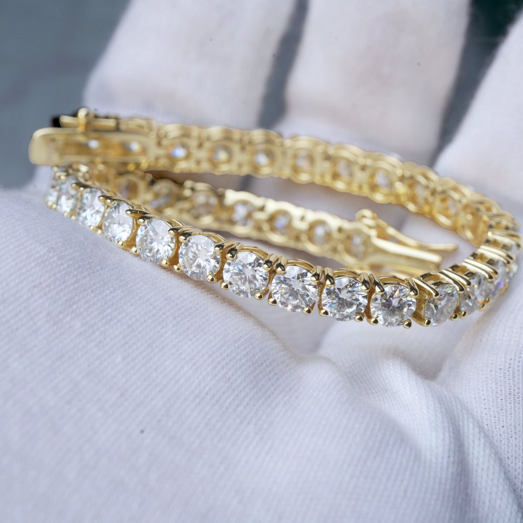 5MM 925S & VVS Moissanite Tennis Bracelet 18K Gold