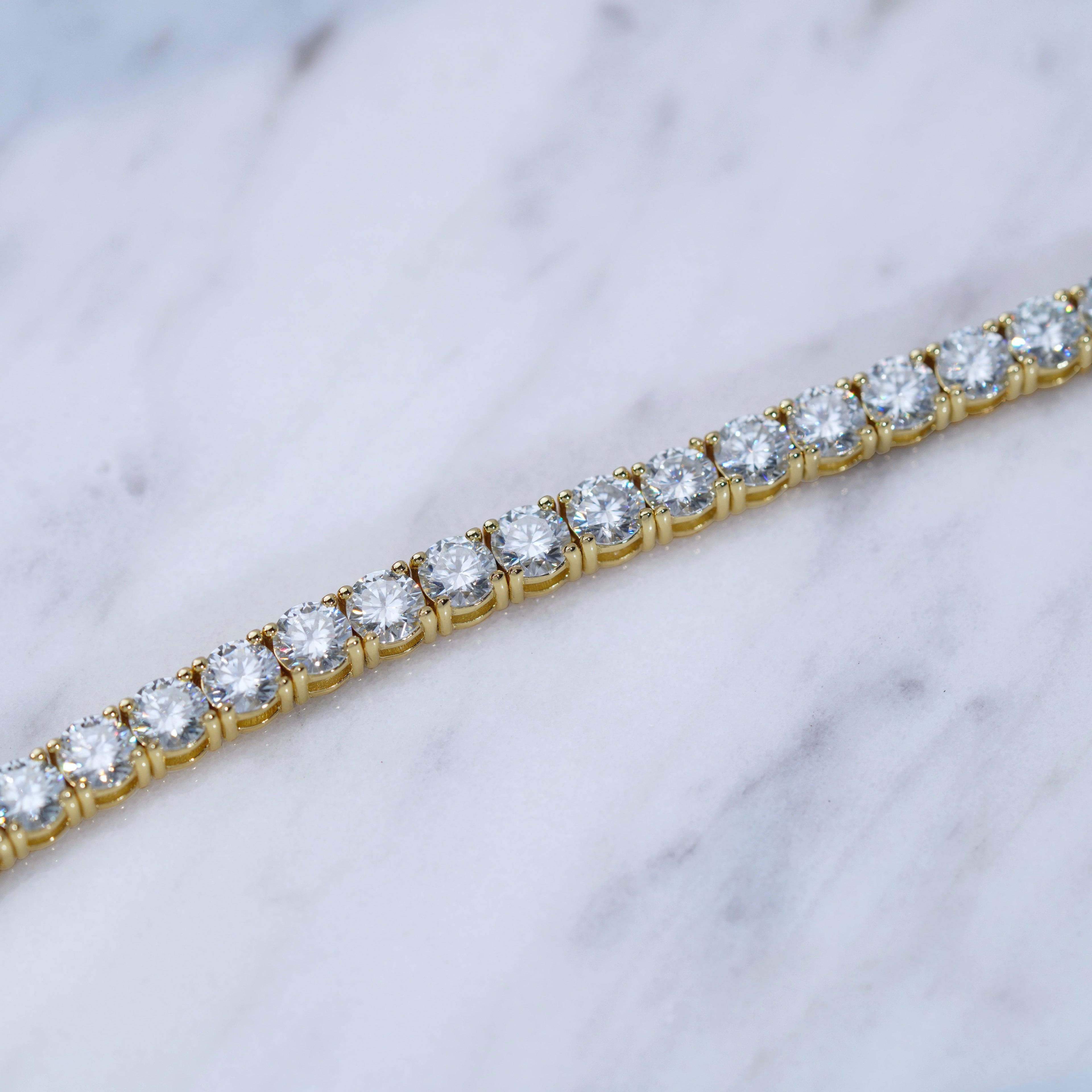 4MM 925S & VVS Moissanite Tennis Bracelet 18K Gold