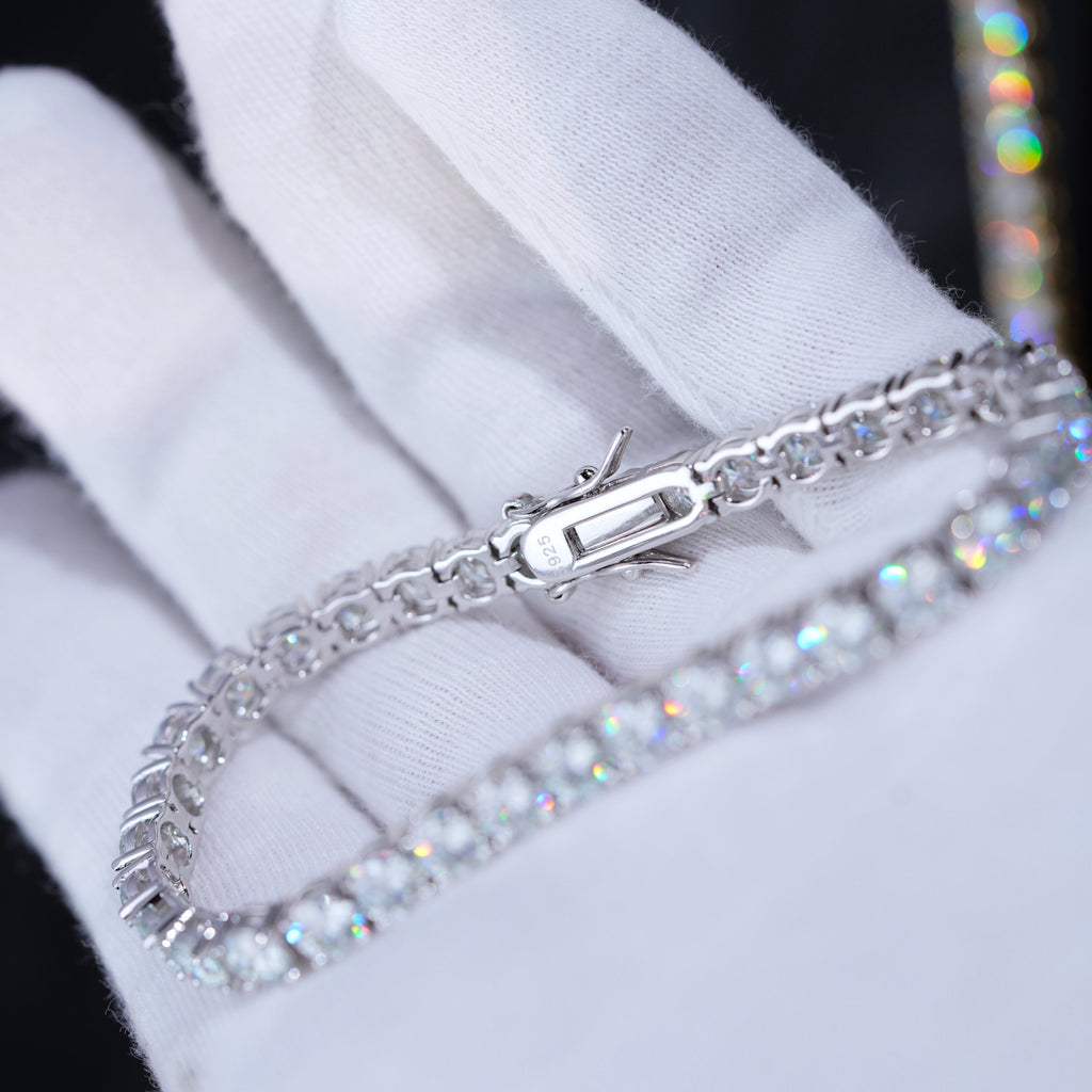 5MM 925S & VVS Moissanite Tennis Bracelet White Gold