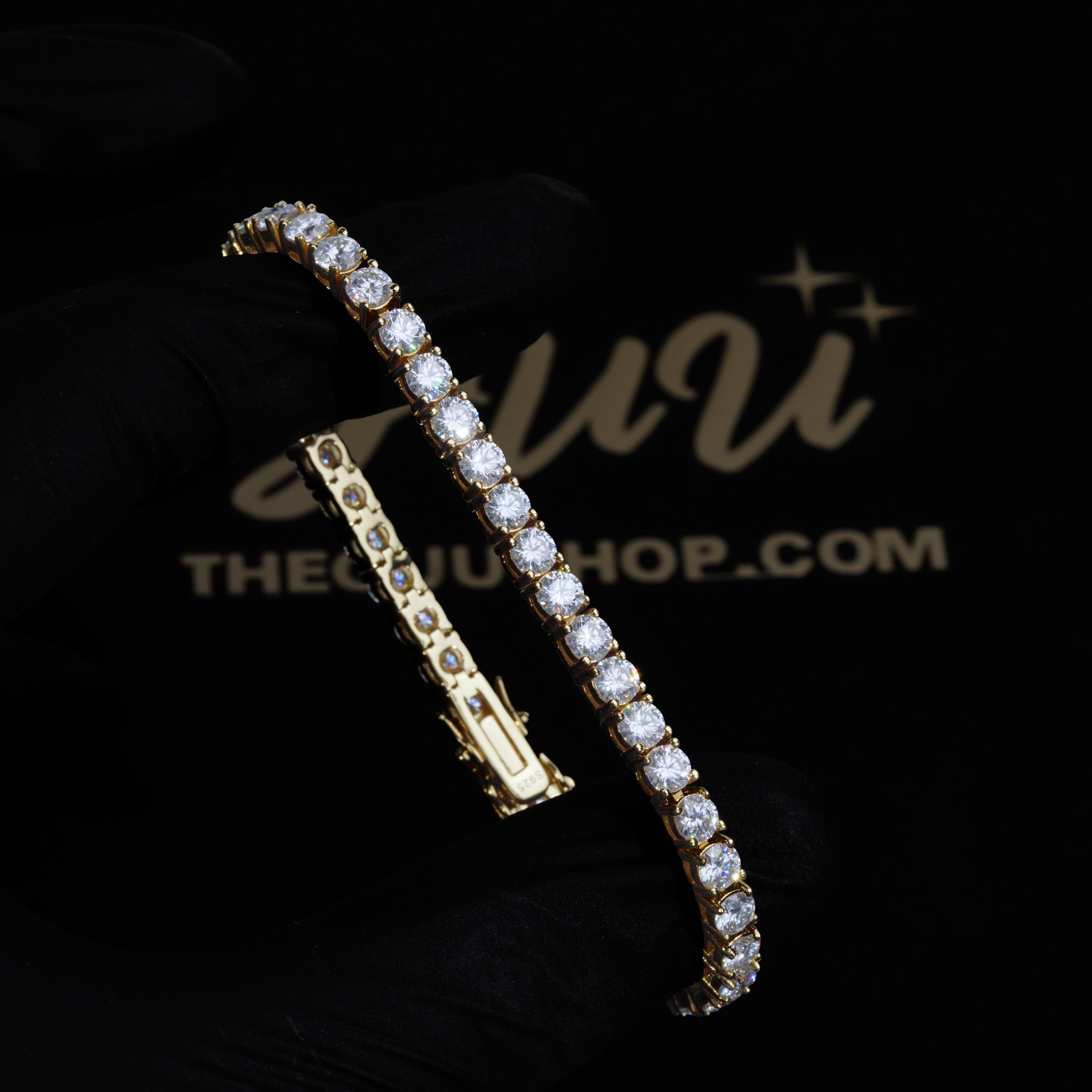 4MM 925S & VVS Moissanite Tennis Bracelet 18K Gold