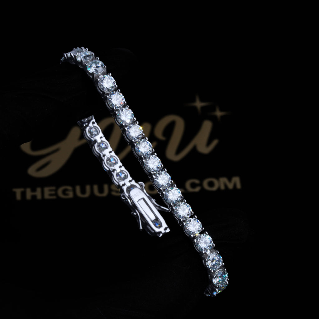 5MM 925S & VVS Moissanite Tennis Bracelet White Gold