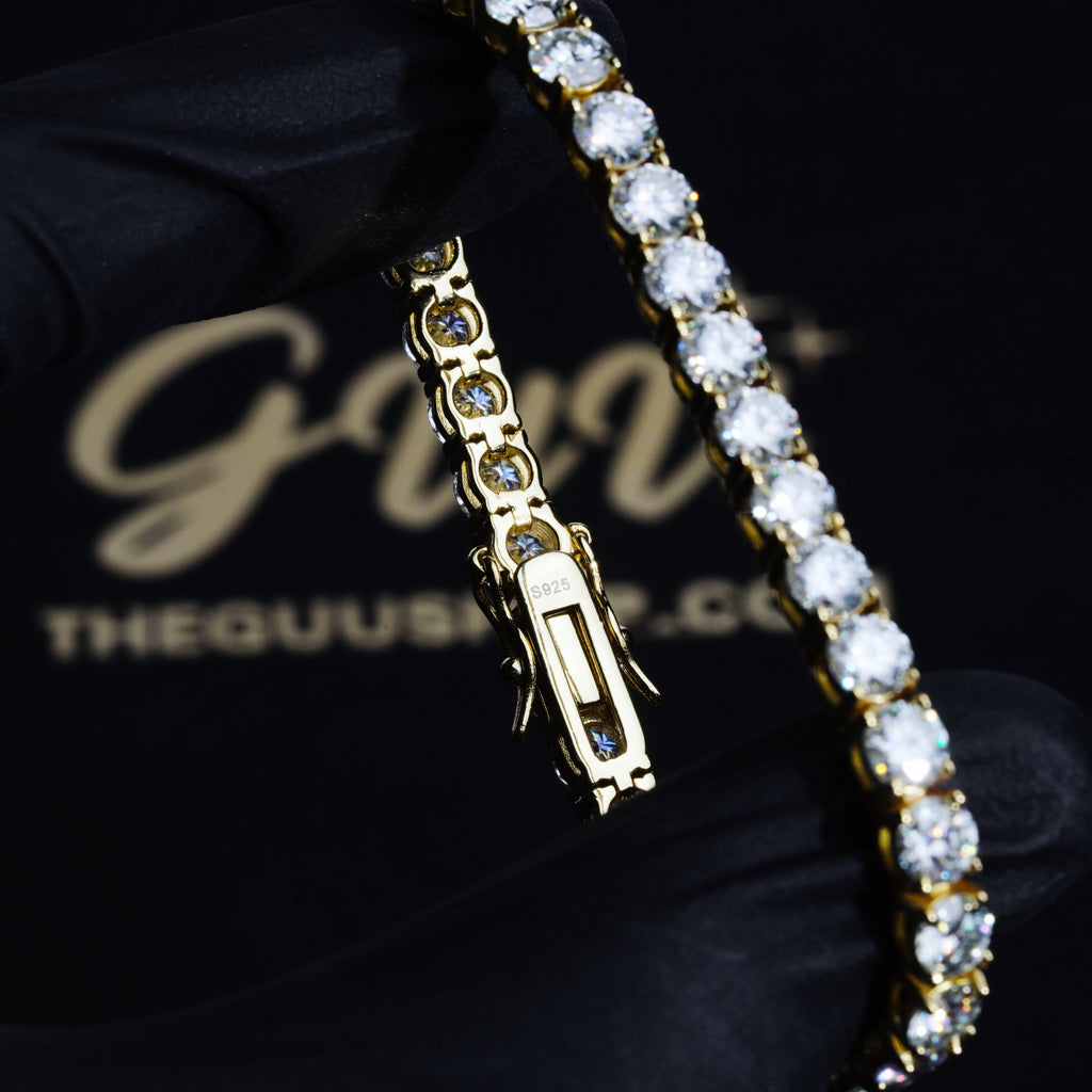 5MM 925S & VVS Moissanite Tennis Bracelet 18K Gold