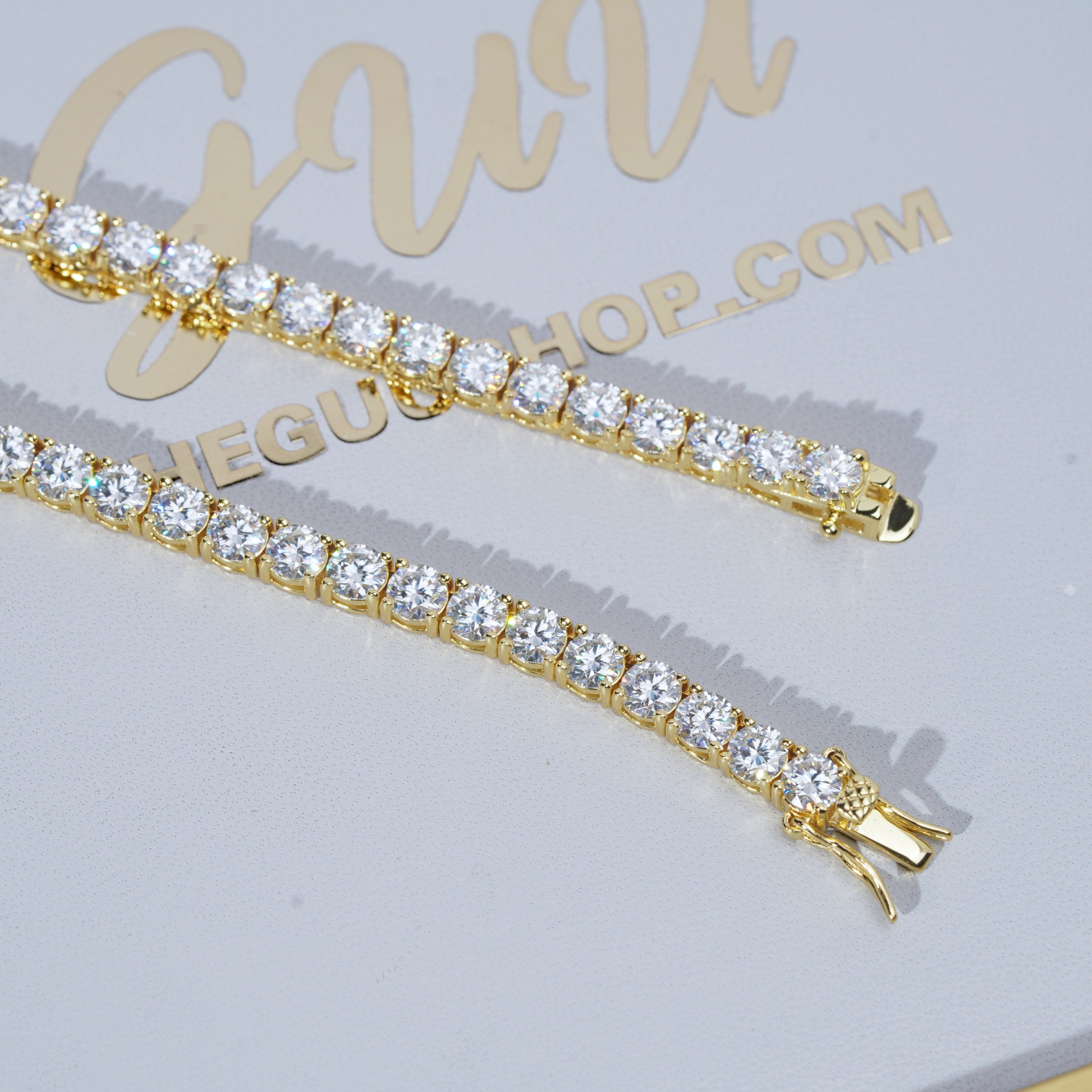 5MM 925S & VVS Moissanite Tennis Chain 18K Gold