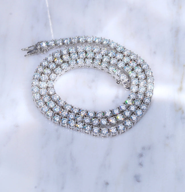 4MM 925S & VVS Moissanite Tennis Chain White Gold Main Image