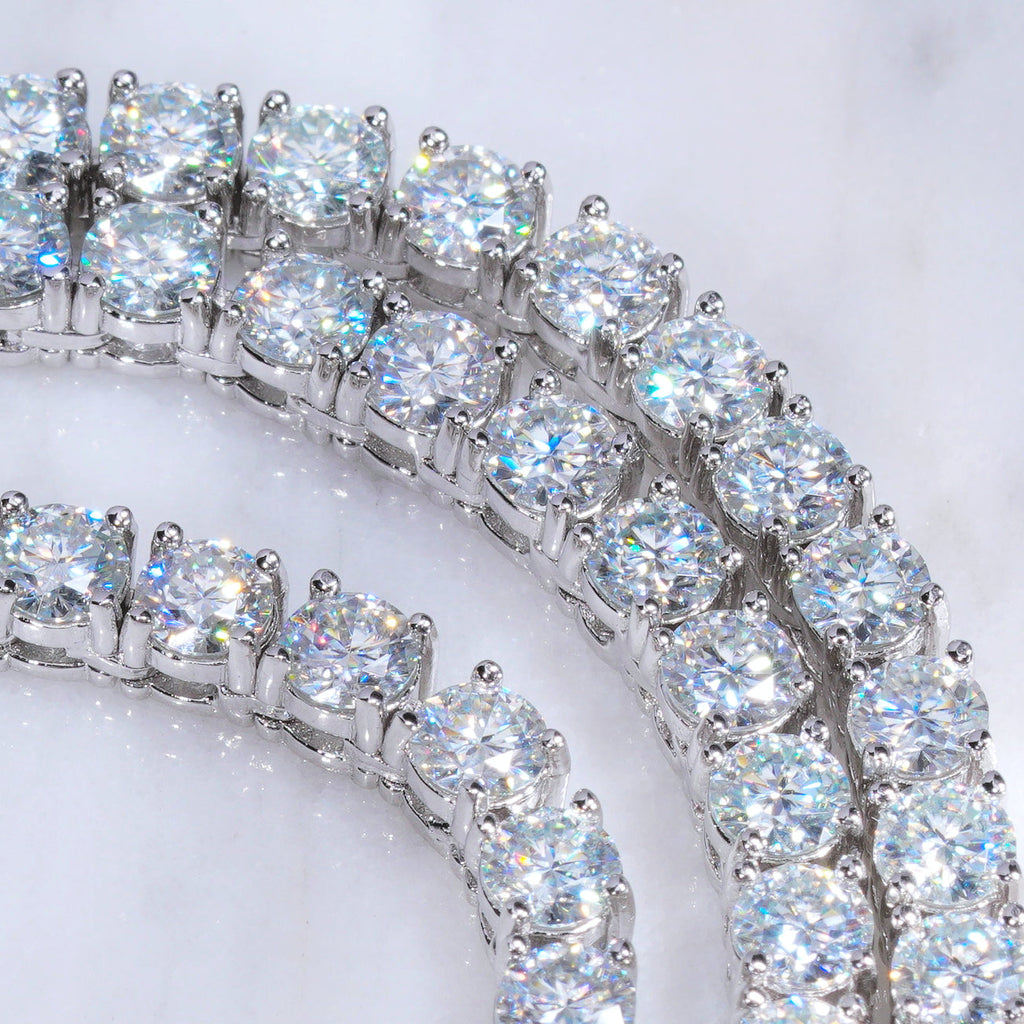 Bundle 19MM 2-Row Prong Cuban + 5MM Tennis In WhtieGold