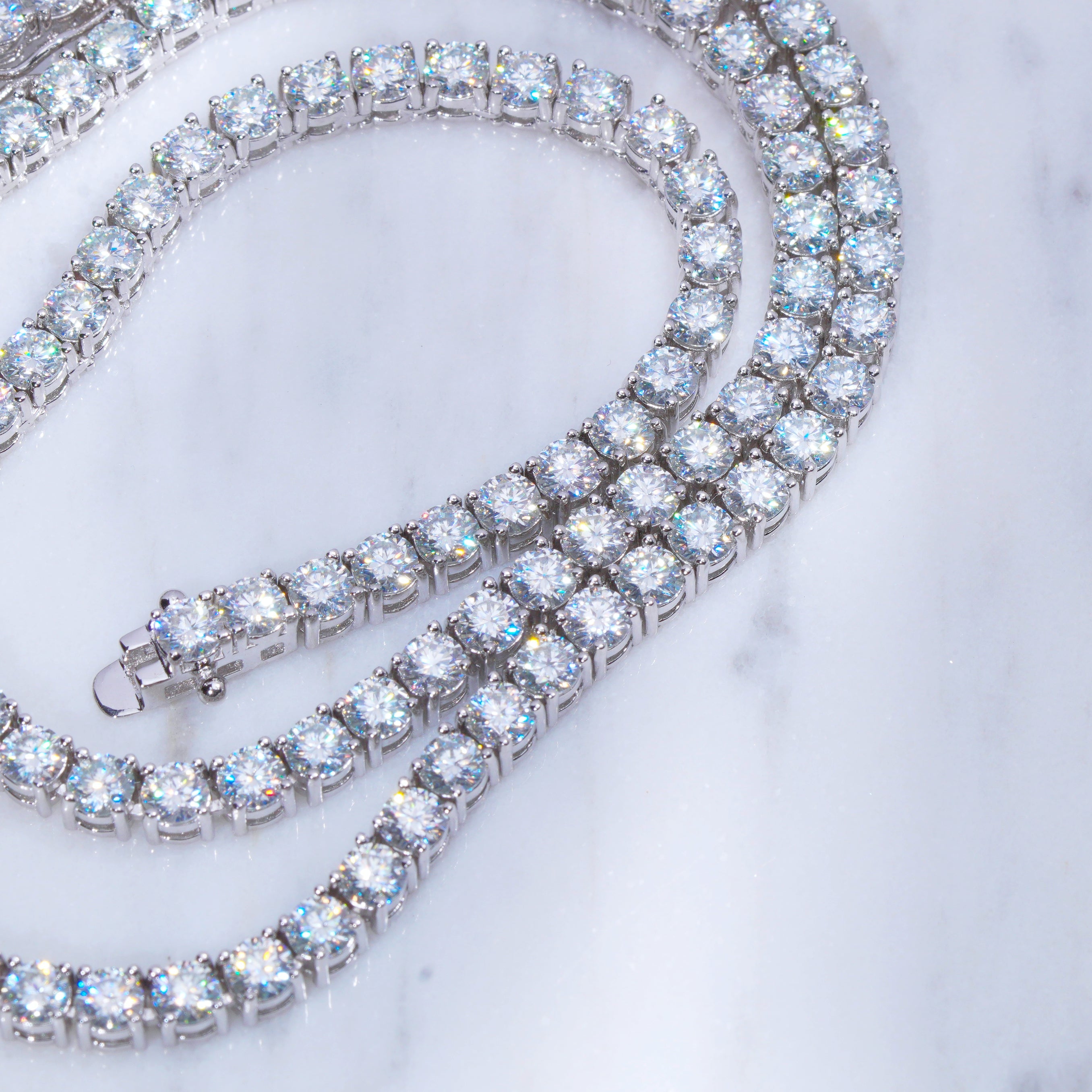 5MM 925S & VVS Moissanite Tennis Chain White Gold