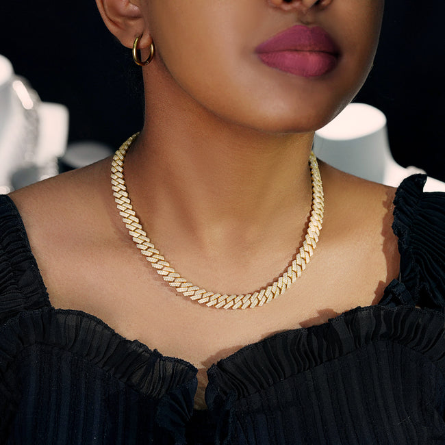 8mm Prong Cuban Link Chain in 18K Gold Main Image