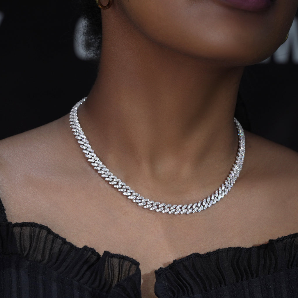 6MM Iced Cuban Link In White Gold