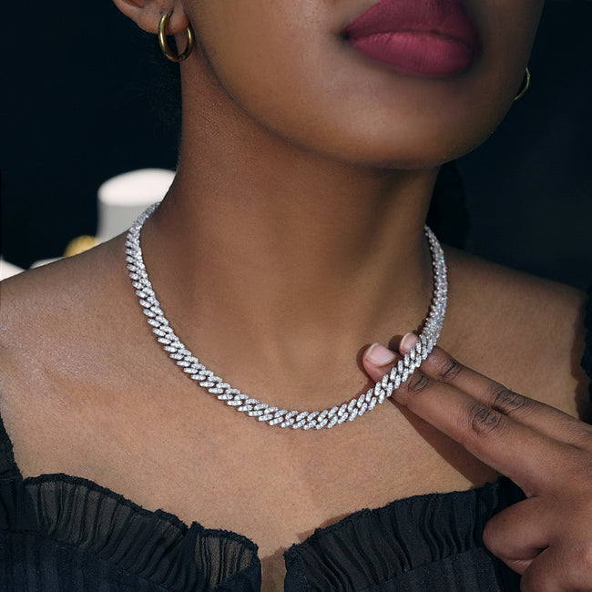 6MM Iced Cuban Link In White Gold Main Image