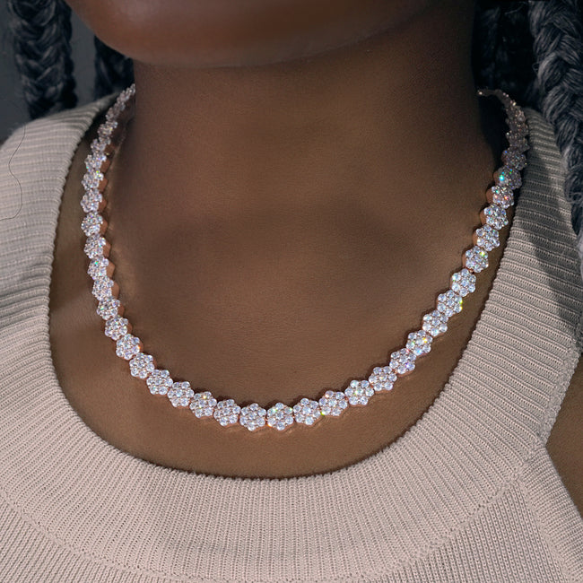 Quincunx Clustered Necklace in Rose Gold Hover Image