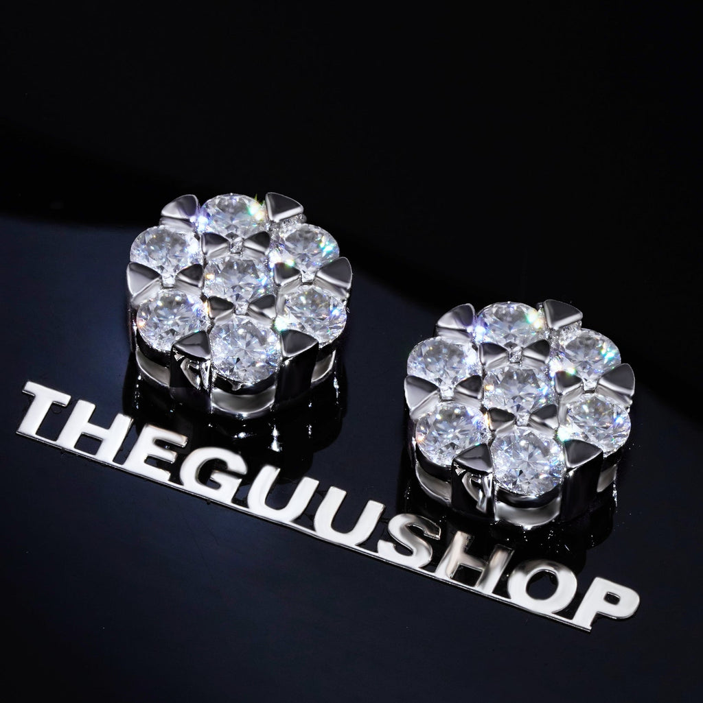 Cluster VVS Moissanite Earring .925 Sterling Silver