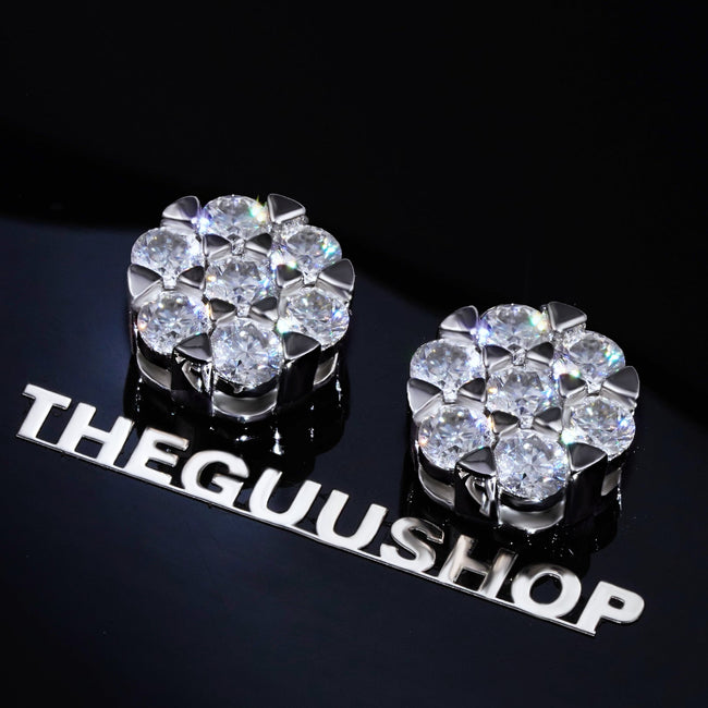 Cluster VVS Moissanite Earring .925 Sterling Silver Main Image