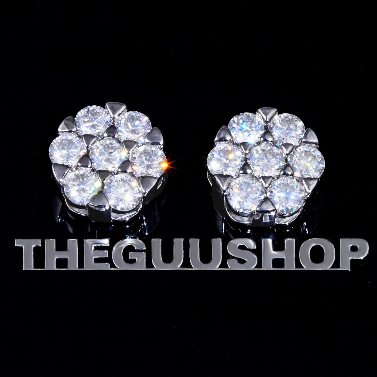 Cluster VVS Moissanite Earring .925 Sterling Silver