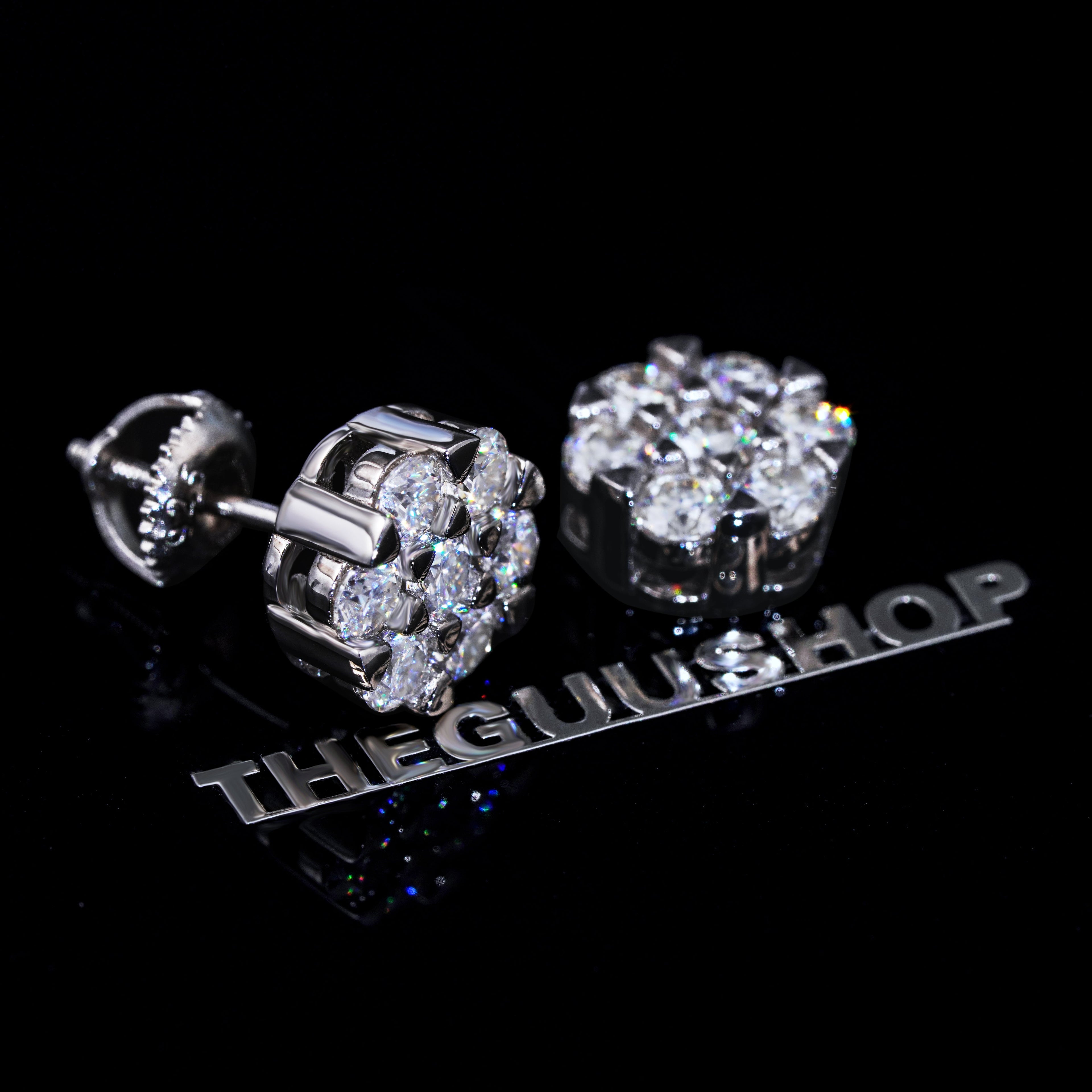 Cluster VVS Moissanite Earring .925 Sterling Silver