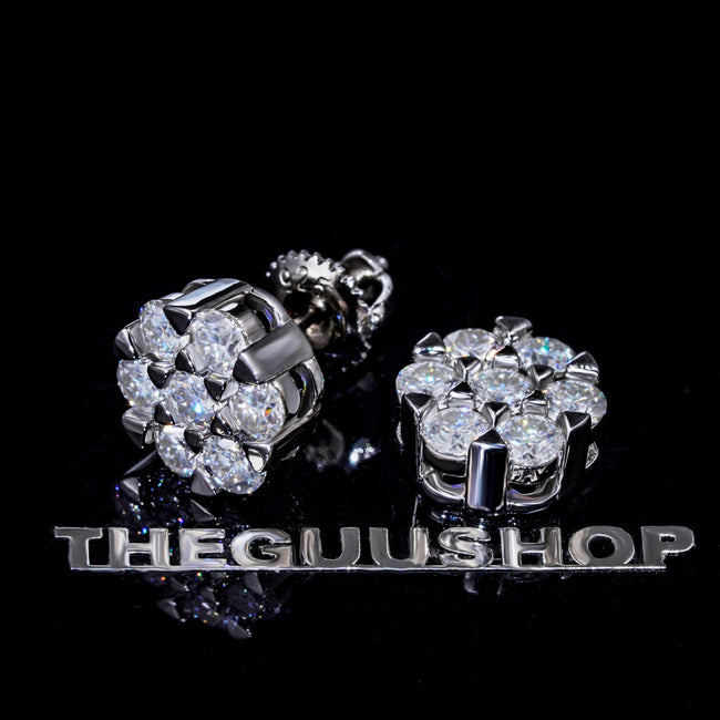 Cluster VVS Moissanite Earring .925 Sterling Silver Hover Image