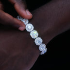 Clustered Tennis Bracelet in White Gold