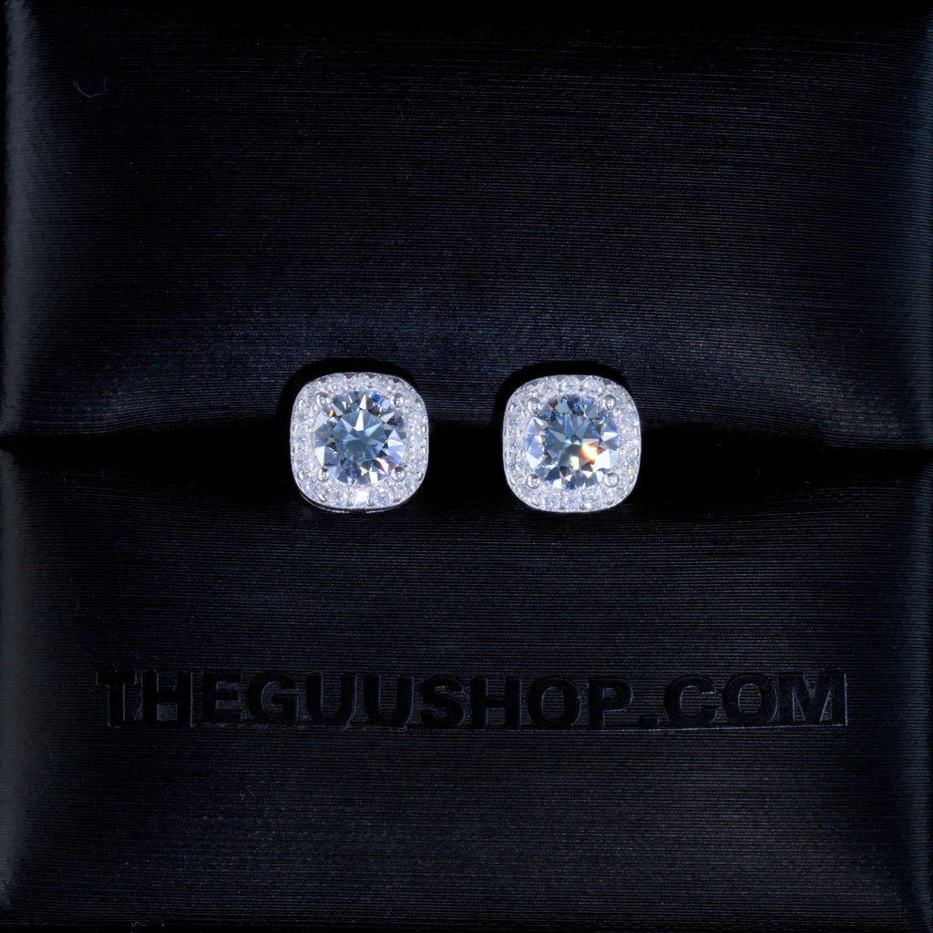 VVS1 Moissanite 7MM Cluster Stud Earrings